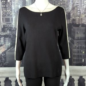 DB Established 1962 sz L Jet Black Top with White Trim & Button Accents